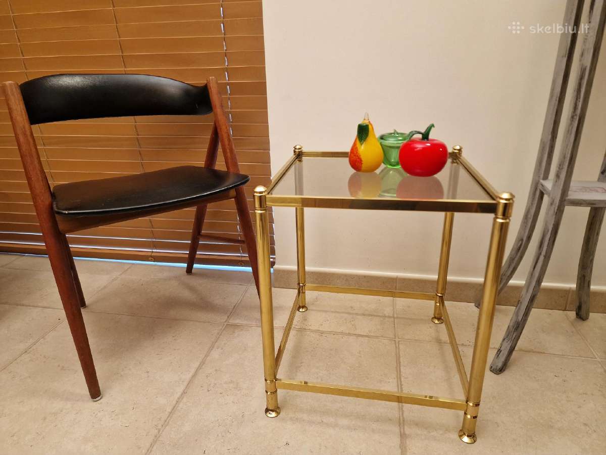 Vintažinis mid century žalvario Bauhaus staliukas - nuotraukos Nr. 4