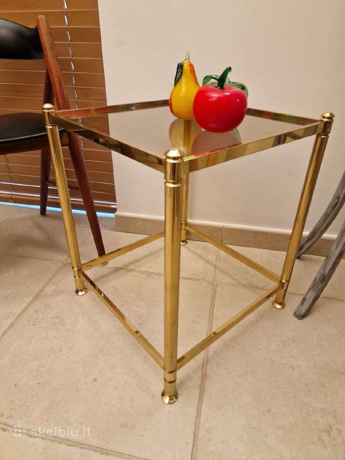 Vintažinis mid century žalvario Bauhaus staliukas - nuotraukos Nr. 5