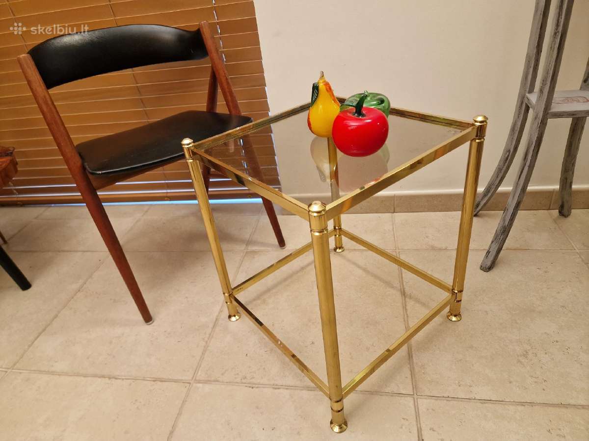 Vintažinis mid century žalvario Bauhaus staliukas - nuotraukos Nr. 12