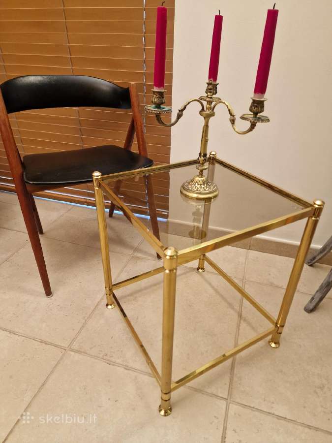 Vintažinis mid century žalvario Bauhaus staliukas - nuotraukos Nr. 18