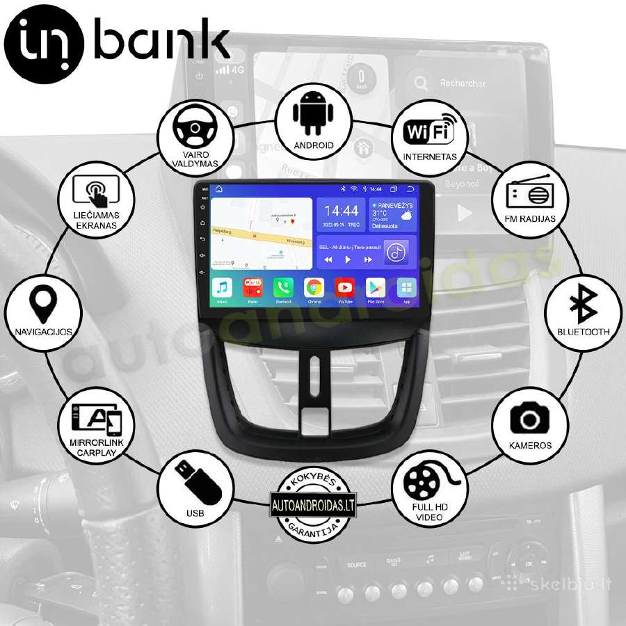 Peugeot 207 Cc 2006-15 Android multimedia GPS/WiFi - nuotraukos Nr. 2