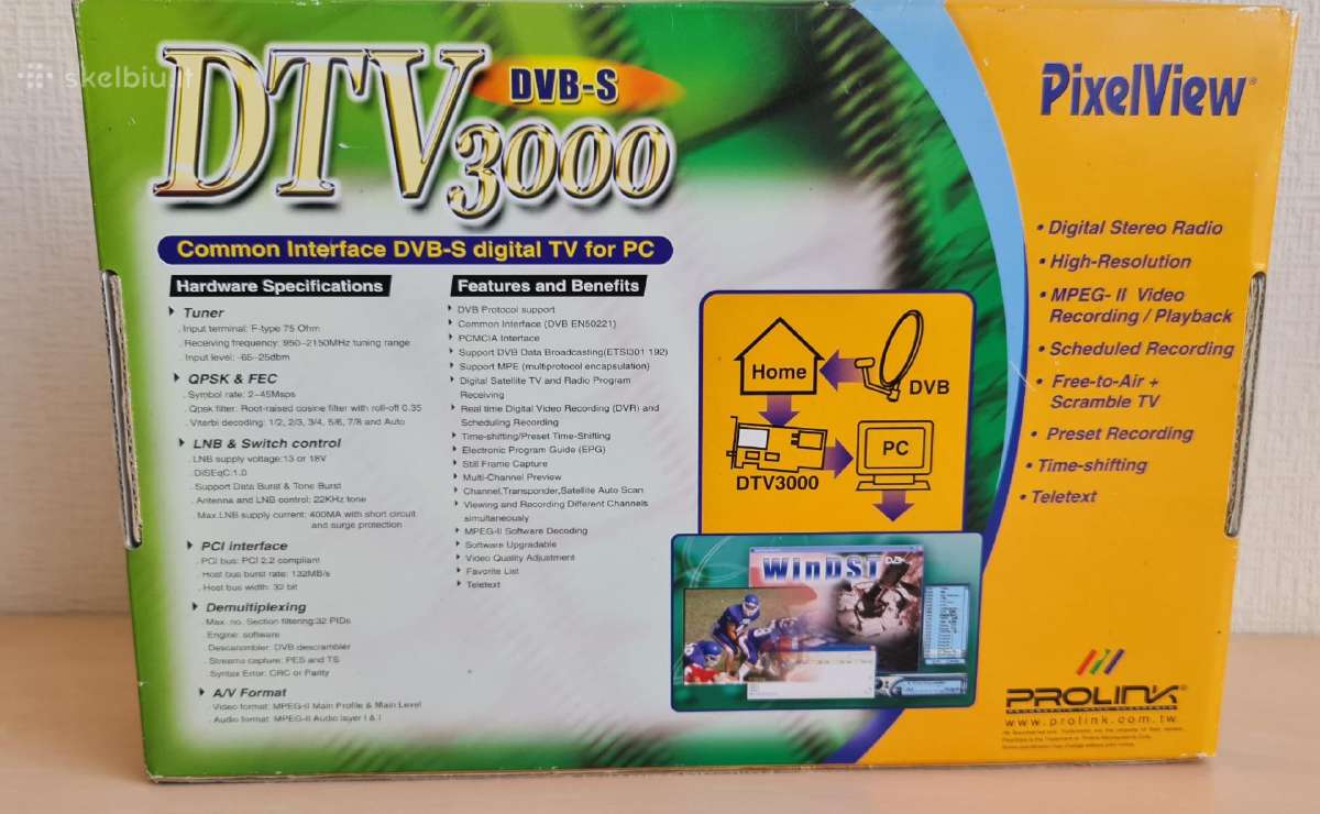 Palydovines televizijos pci plokšte Dtv3000 Dvb-s - nuotraukos Nr. 4
