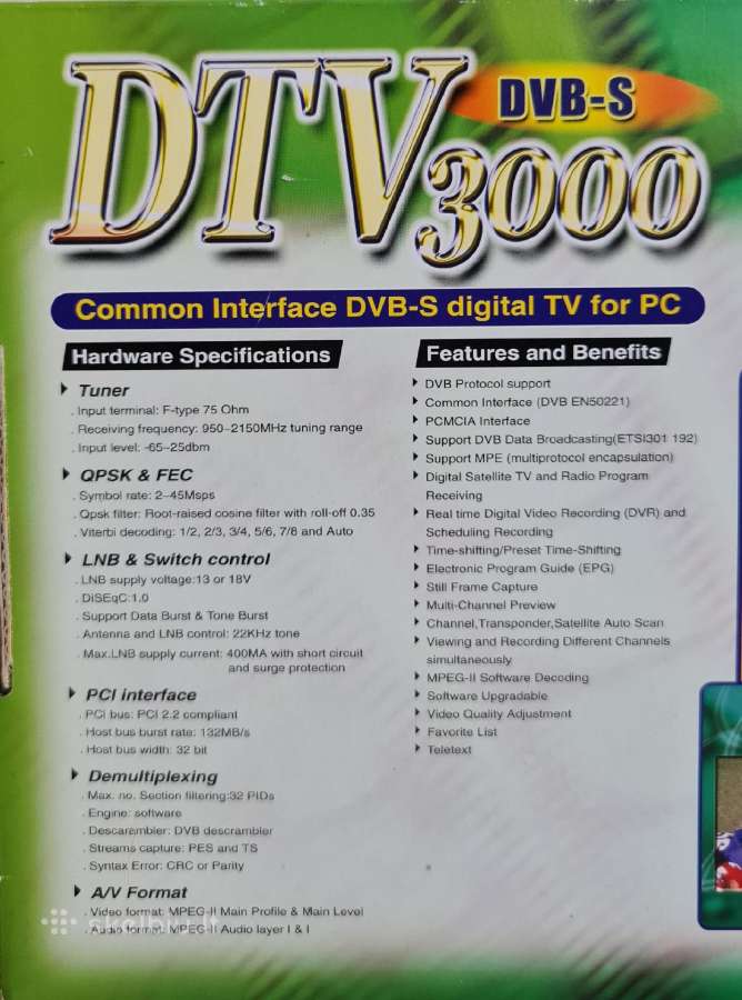 Palydovines televizijos pci plokšte Dtv3000 Dvb-s - nuotraukos Nr. 5
