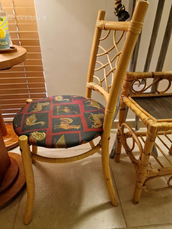 Vintažinės mid century natūralaus ratango kėdės - nuotraukos Nr. 3