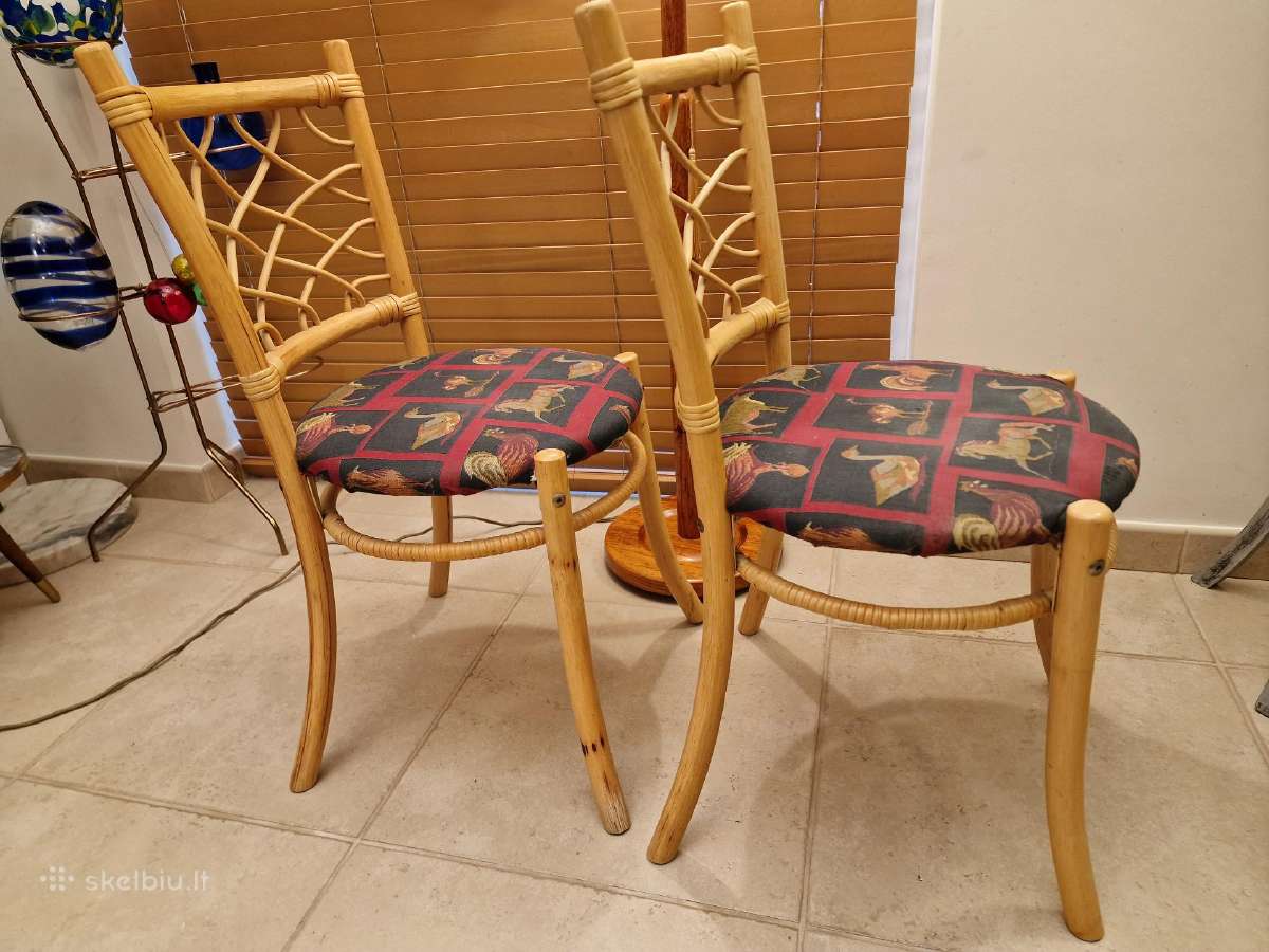 Vintažinės mid century natūralaus ratango kėdės - nuotraukos Nr. 5