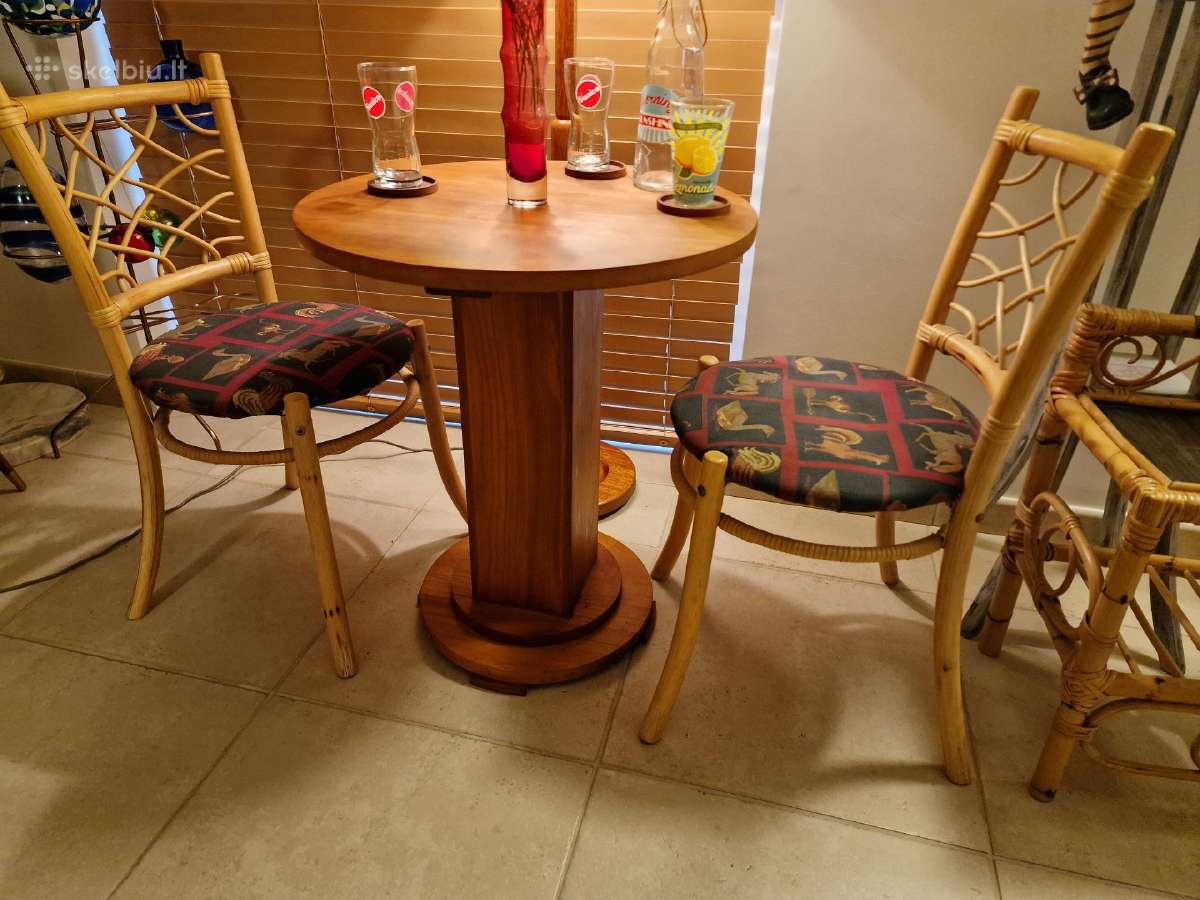 Vintažinės mid century natūralaus ratango kėdės - nuotraukos Nr. 6
