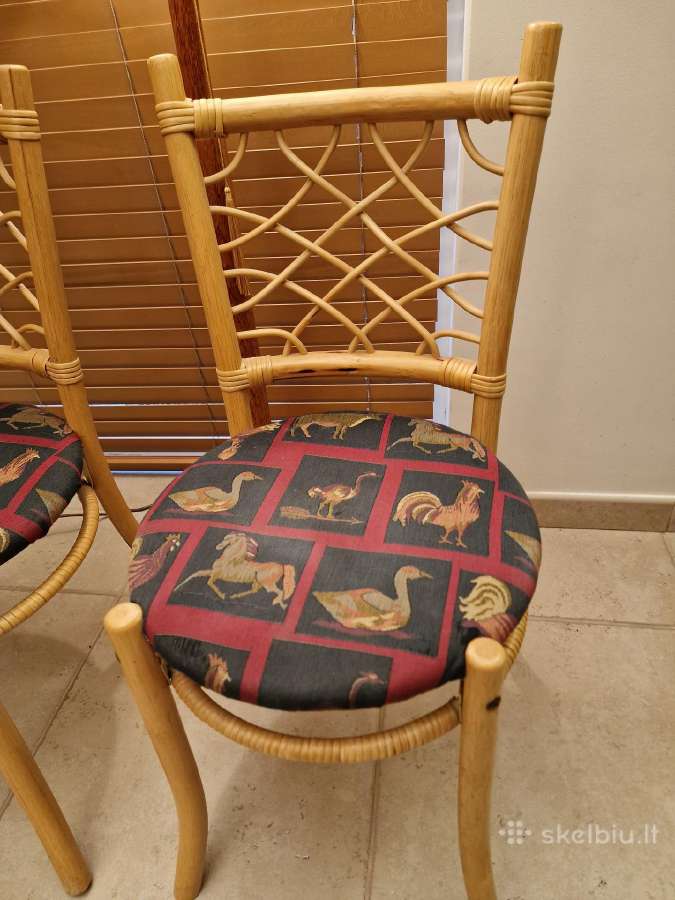 Vintažinės mid century natūralaus ratango kėdės - nuotraukos Nr. 8