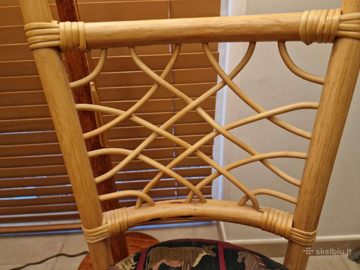 Vintažinės mid century natūralaus ratango kėdės - nuotraukos Nr. 9