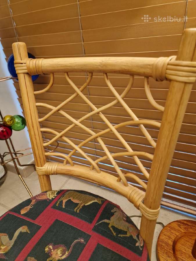 Vintažinės mid century natūralaus ratango kėdės - nuotraukos Nr. 10