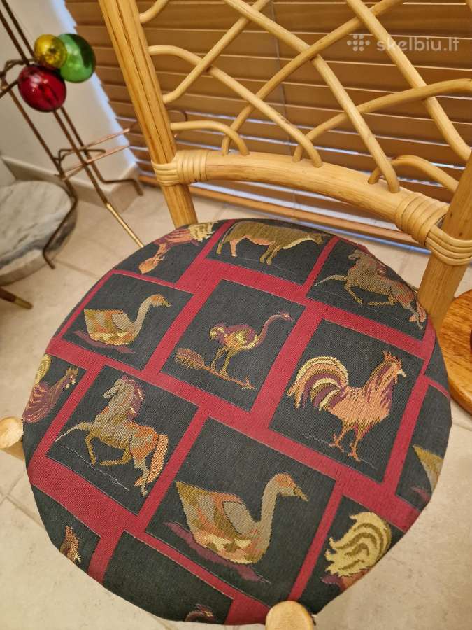 Vintažinės mid century natūralaus ratango kėdės - nuotraukos Nr. 11