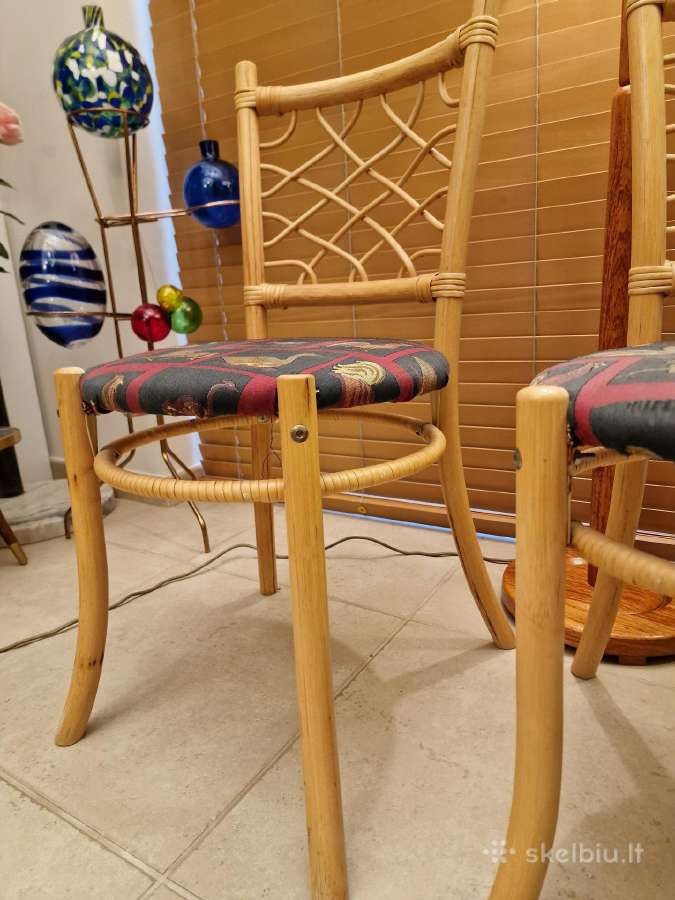 Vintažinės mid century natūralaus ratango kėdės - nuotraukos Nr. 12