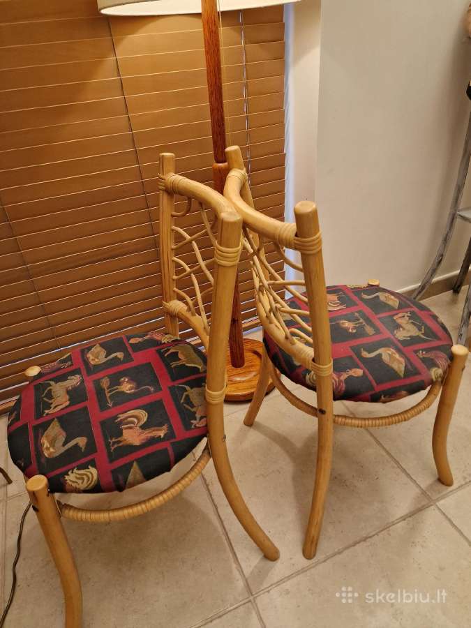 Vintažinės mid century natūralaus ratango kėdės - nuotraukos Nr. 15