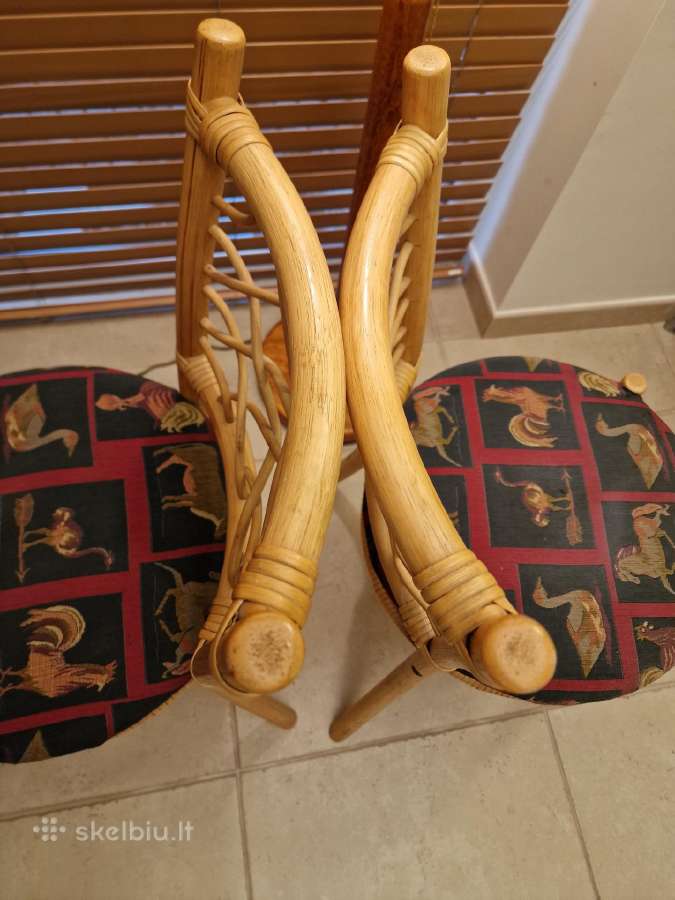 Vintažinės mid century natūralaus ratango kėdės - nuotraukos Nr. 16