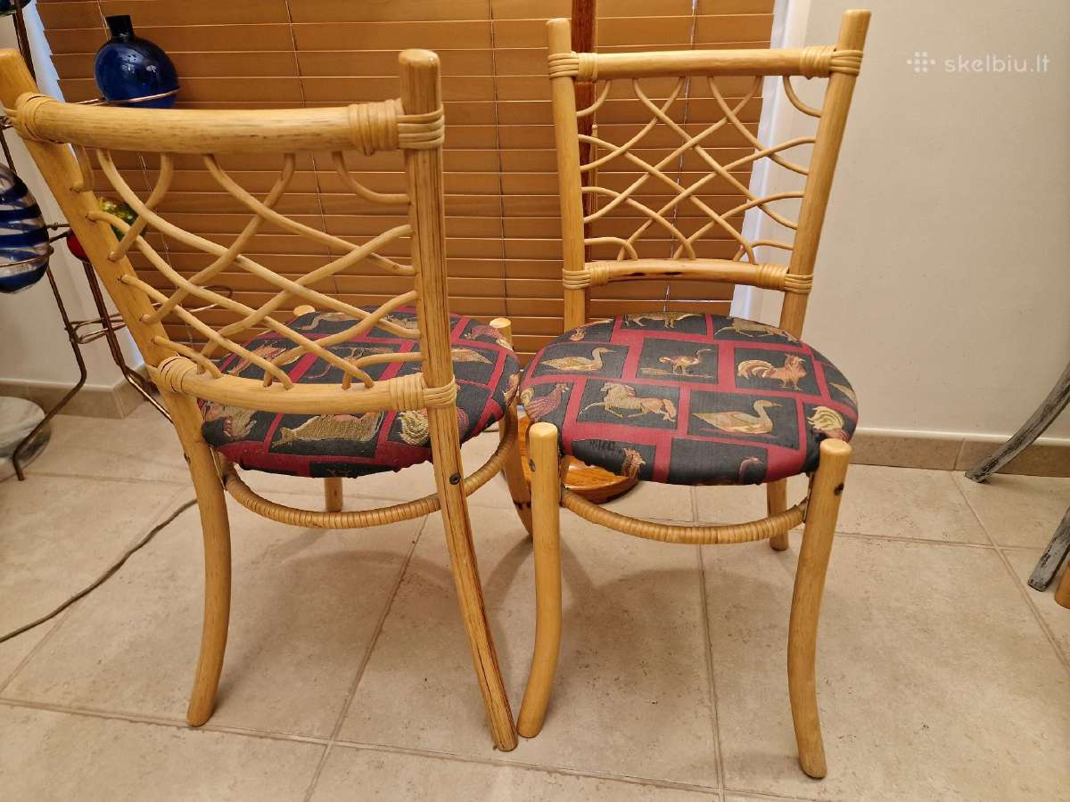 Vintažinės mid century natūralaus ratango kėdės - nuotraukos Nr. 18