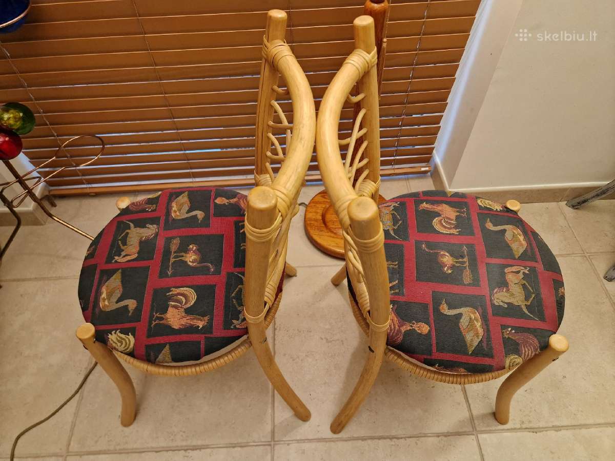 Vintažinės mid century natūralaus ratango kėdės - nuotraukos Nr. 20