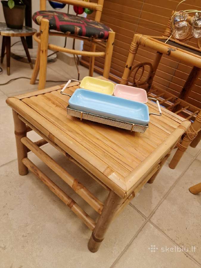 Vintažinės mid century natūralaus ratango kėdės - nuotraukos Nr. 23