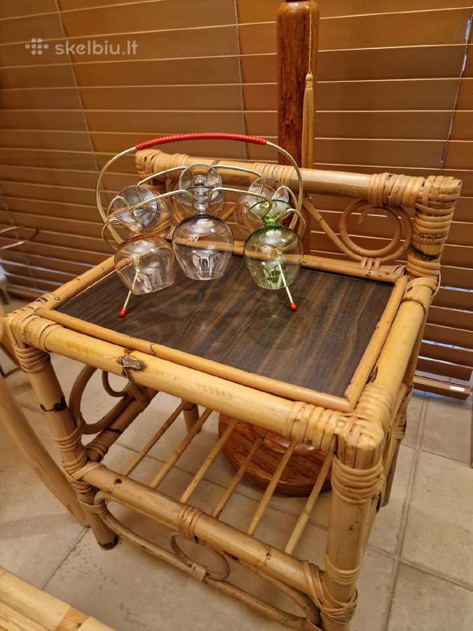 Vintažinės mid century natūralaus ratango kėdės - nuotraukos Nr. 25