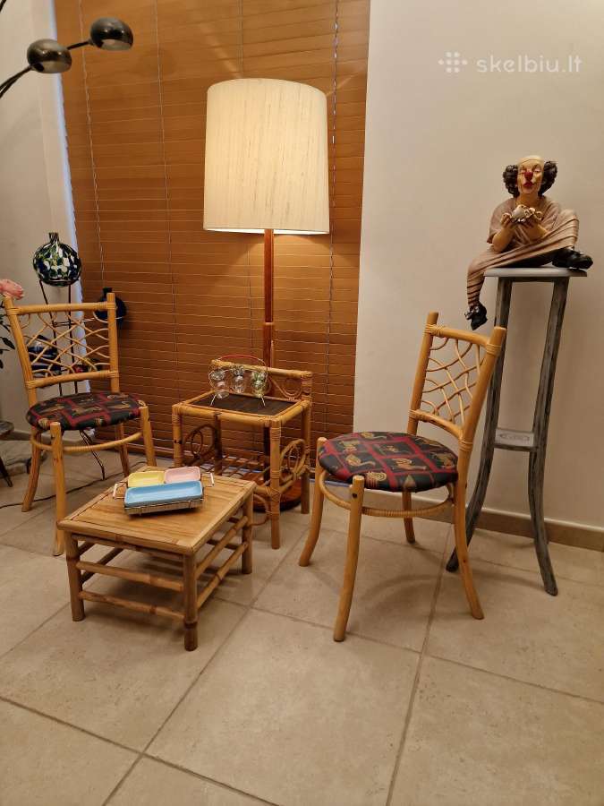Vintažinės mid century natūralaus ratango kėdės - nuotraukos Nr. 34