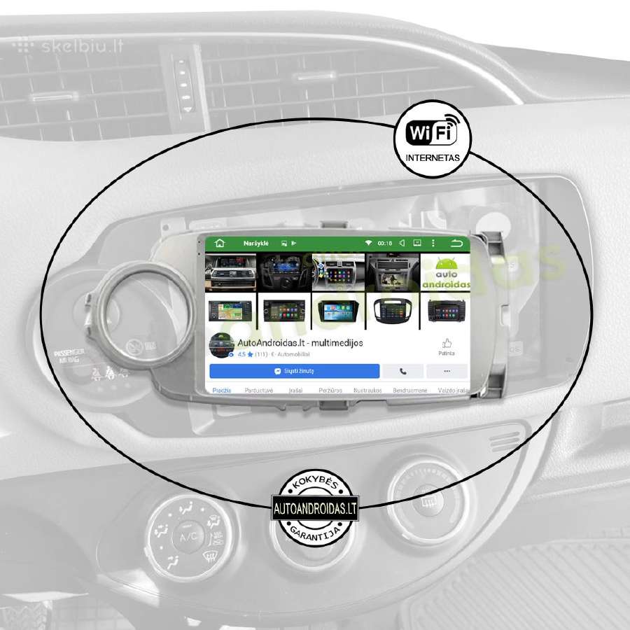 Toyota Yaris 2012-18 Android multimedia GPS/WiFi - nuotraukos Nr. 3