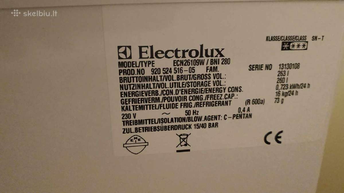 Šaldiklis Electrolux - nuotraukos Nr. 3