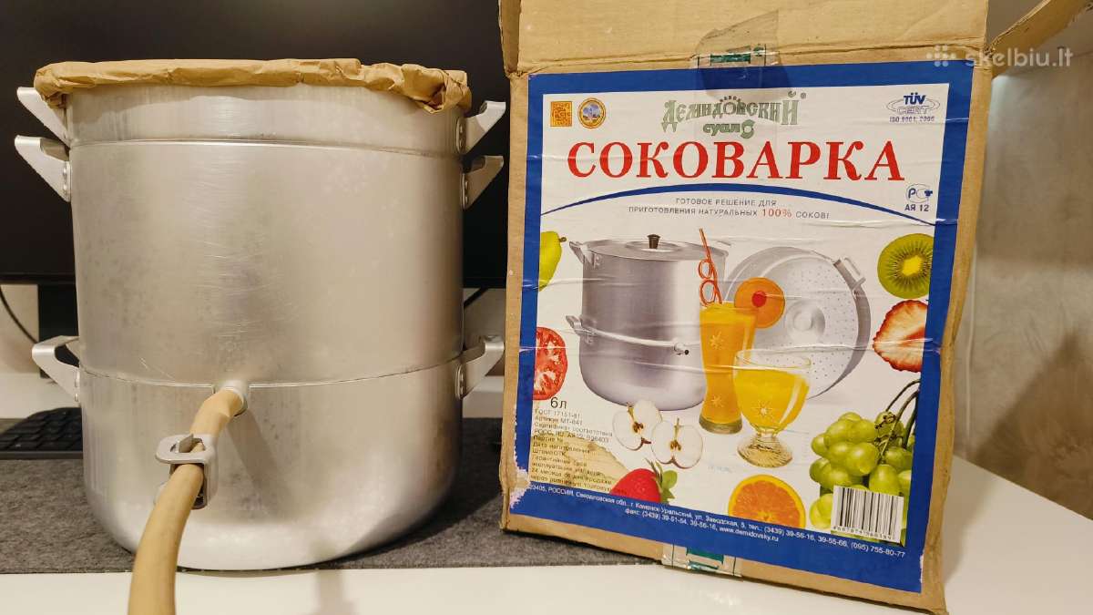 Rusų gamybos sulčiaspaudė, pilnai aliumininė, 6l. - nuotraukos Nr. 2