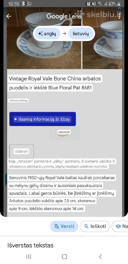 Vintage Royal vale porceliano servizas - nuotraukos Nr. 12