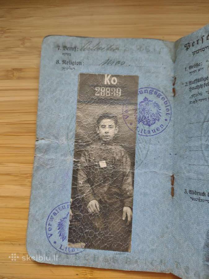 Ppk 1900-1918 jidiš-vokiškas pasas Riga Kaunas - nuotraukos Nr. 3
