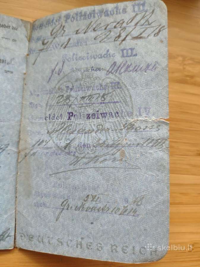 Ppk 1900-1918 jidiš-vokiškas pasas Riga Kaunas - nuotraukos Nr. 5