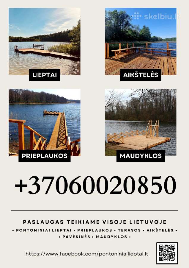 Pontoniniai lieptai, prieplaukos, aikštelės