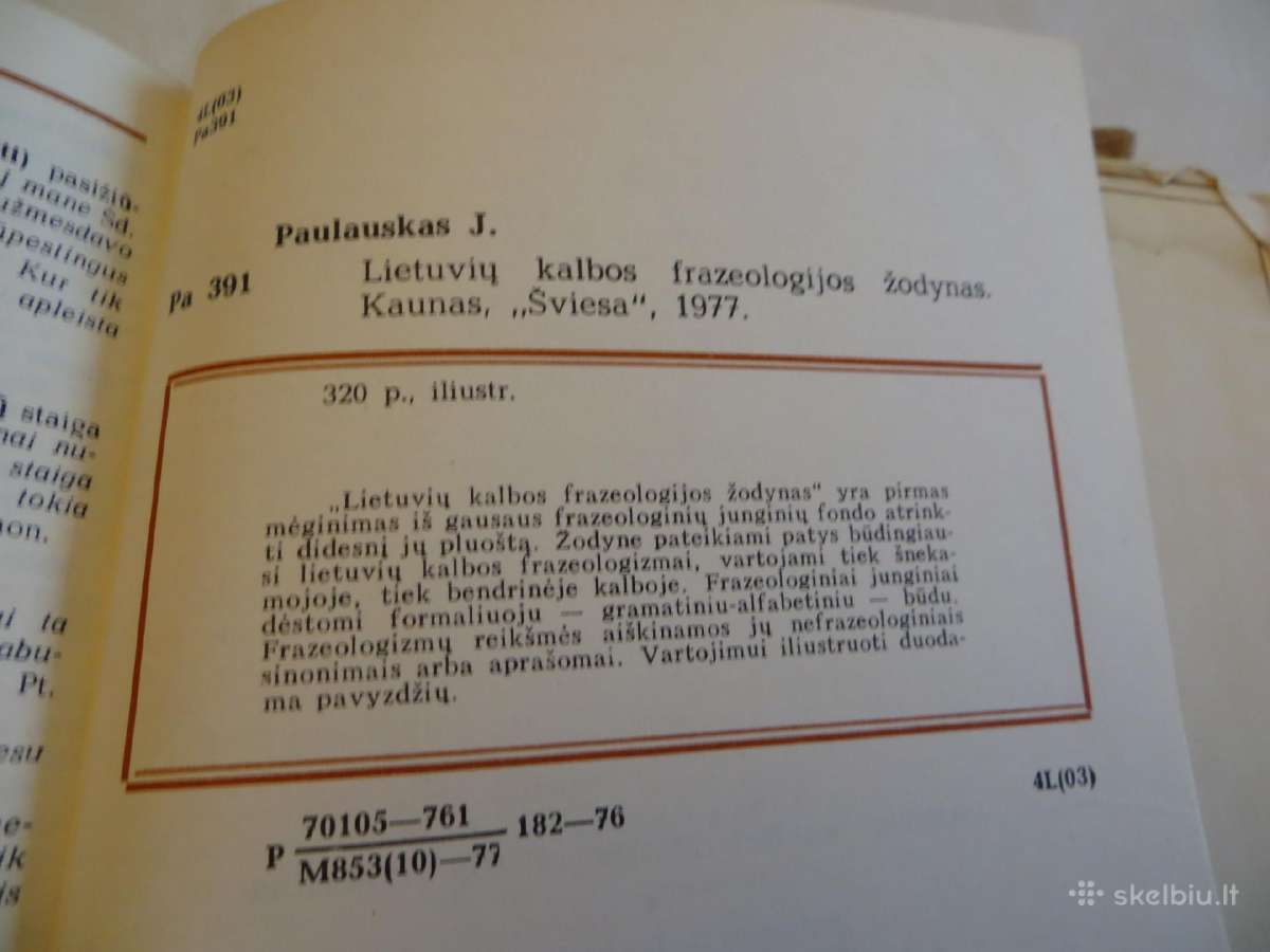 Knyga Lietuvių kalbos frazeologijos žodynas 1977 - nuotraukos Nr. 23