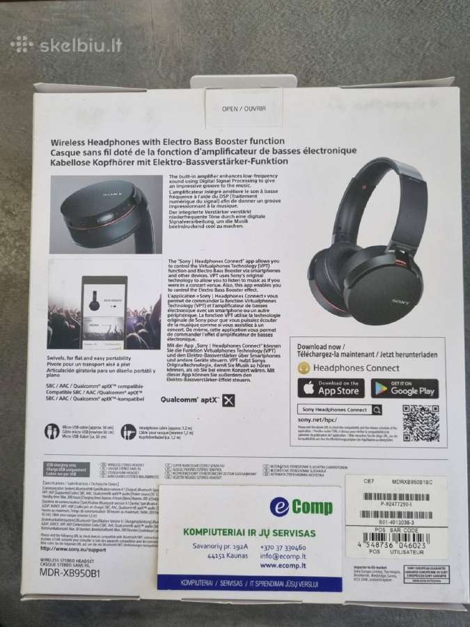 Belaidės ausinės Sony Mdr-xb950b1 - nuotraukos Nr. 2
