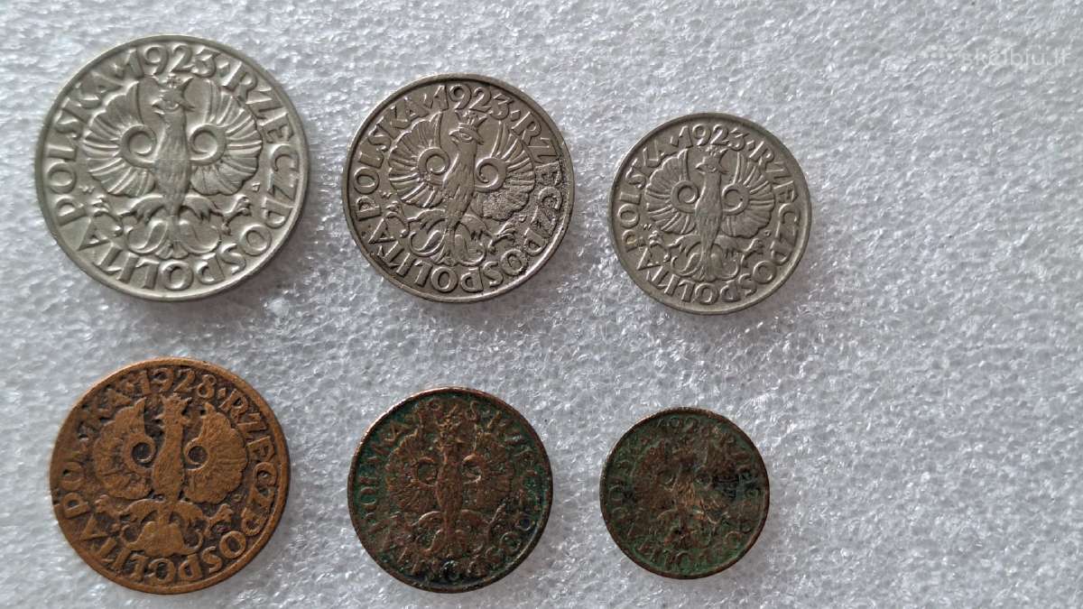 Lenkijos monetų rinkinys 1923-28m. - nuotraukos Nr. 3