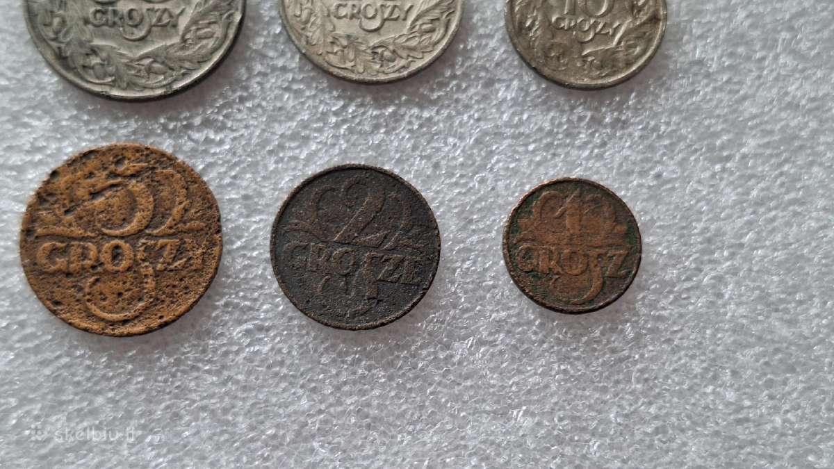 Lenkijos monetų rinkinys 1923-31-39m. - nuotraukos Nr. 2