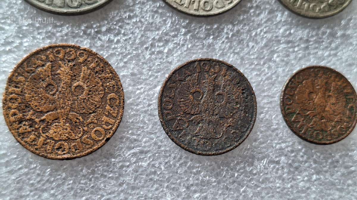 Lenkijos monetų rinkinys 1923-31-39m. - nuotraukos Nr. 7