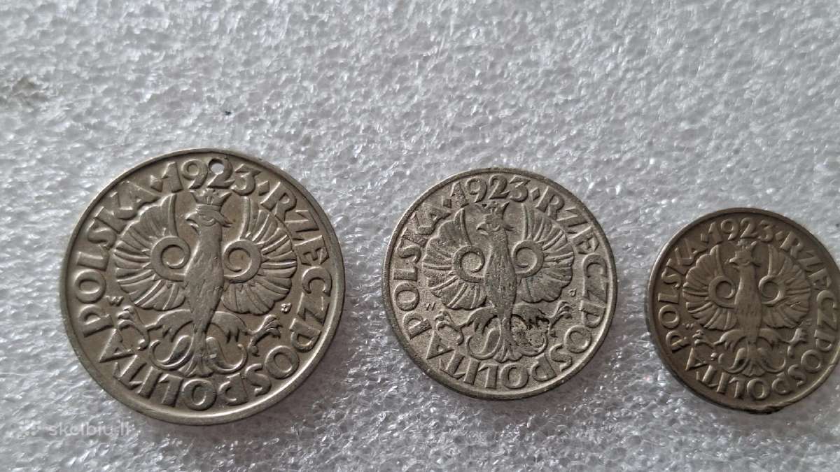 Lenkijos monetų rinkinys 1923-31-36m. - nuotraukos Nr. 3