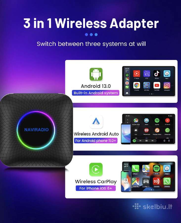 Bevielis adapteris Carlinkit Ai Box Wired Carplay