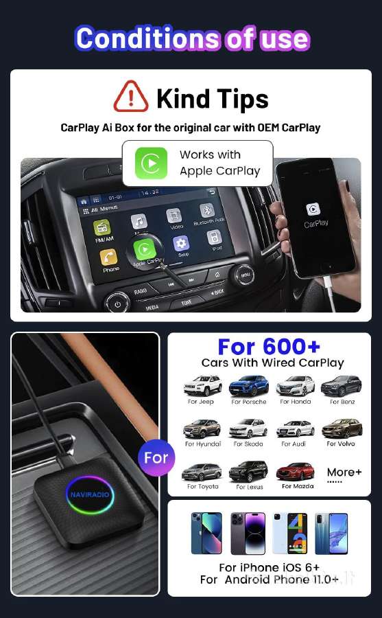 Bevielis adapteris Carlinkit Ai Box Wired Carplay - nuotraukos Nr. 5