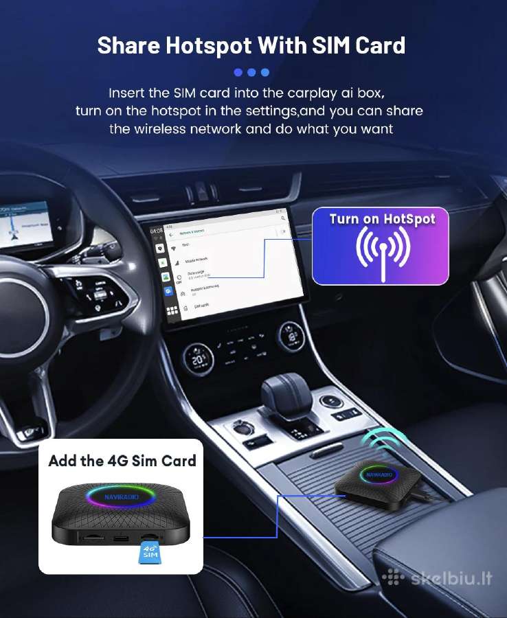 Bevielis adapteris Carlinkit Ai Box Wired Carplay - nuotraukos Nr. 10