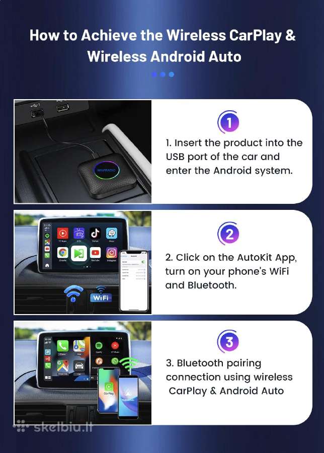 Bevielis adapteris Carlinkit Ai Box Wired Carplay - nuotraukos Nr. 12