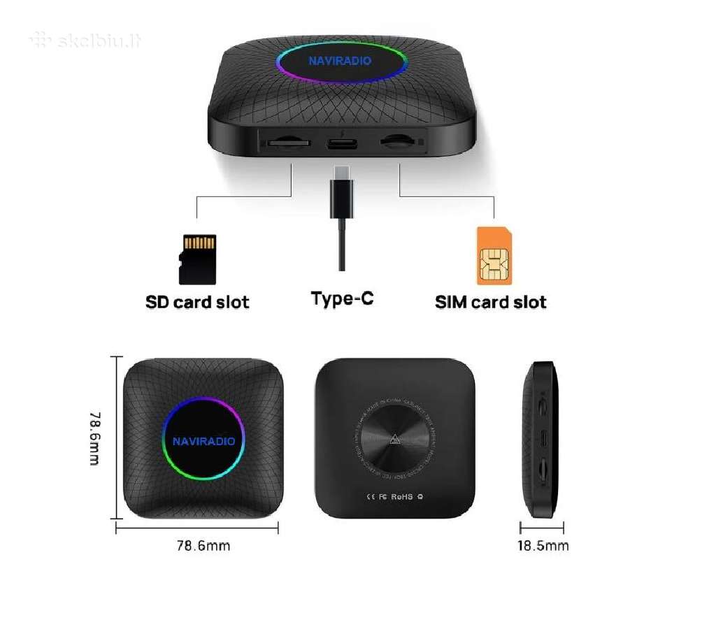 Bevielis adapteris Carlinkit Ai Box Wired Carplay - nuotraukos Nr. 22