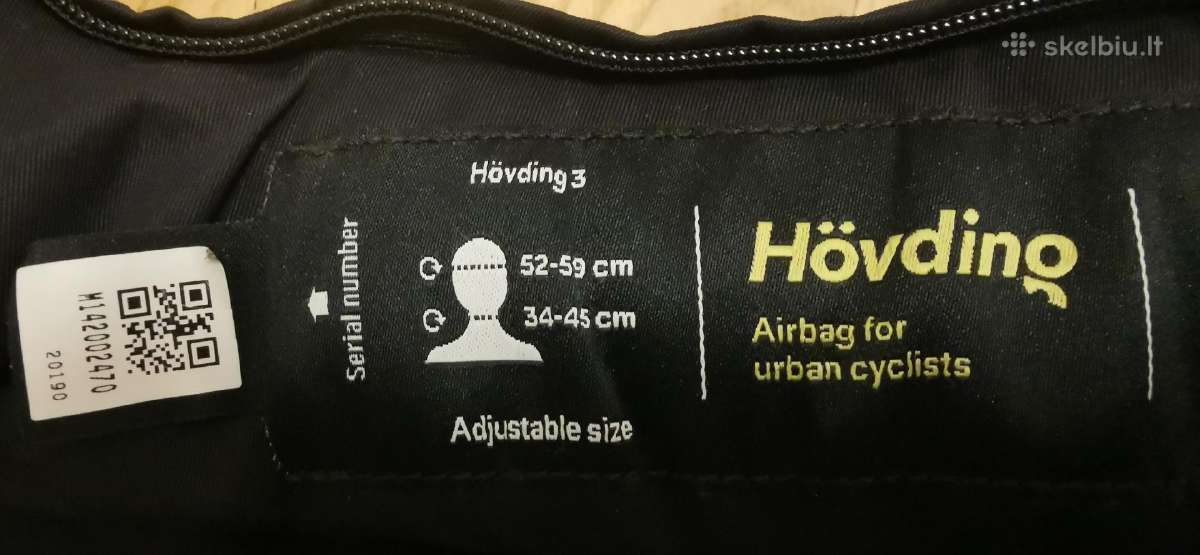 Hovding 3 oro pagalvė miesto dviratininkams - nuotraukos Nr. 2