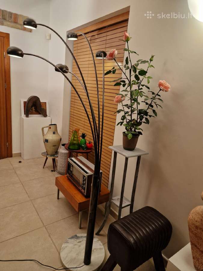 Vintažinis mid century Bilka juodo chromo toršeras - nuotraukos Nr. 3