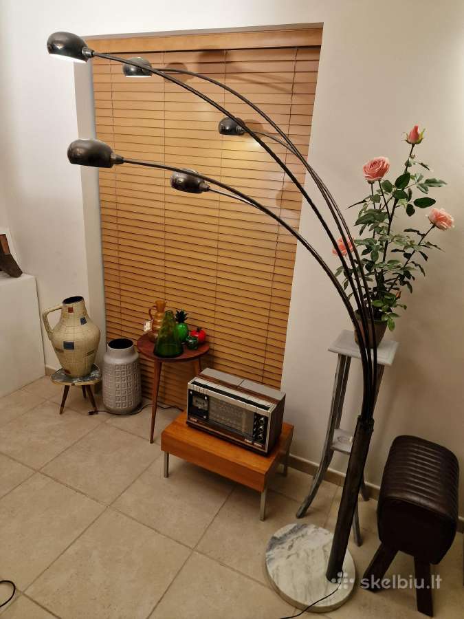Vintažinis mid century Bilka juodo chromo toršeras - nuotraukos Nr. 7