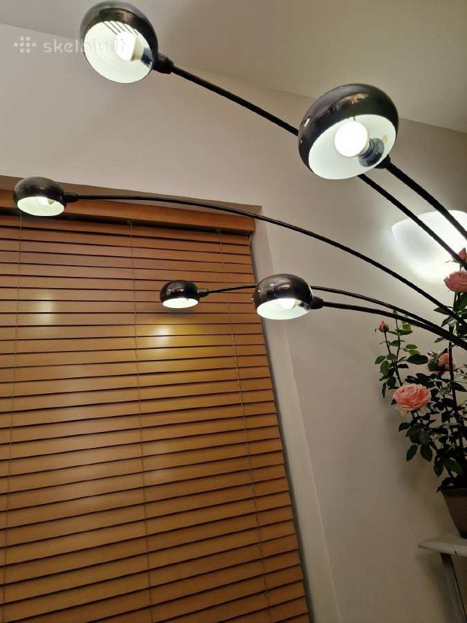 Vintažinis mid century Bilka juodo chromo toršeras - nuotraukos Nr. 9