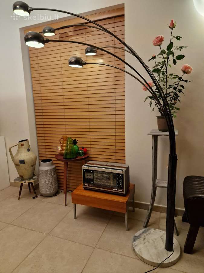 Vintažinis mid century Bilka juodo chromo toršeras - nuotraukos Nr. 11