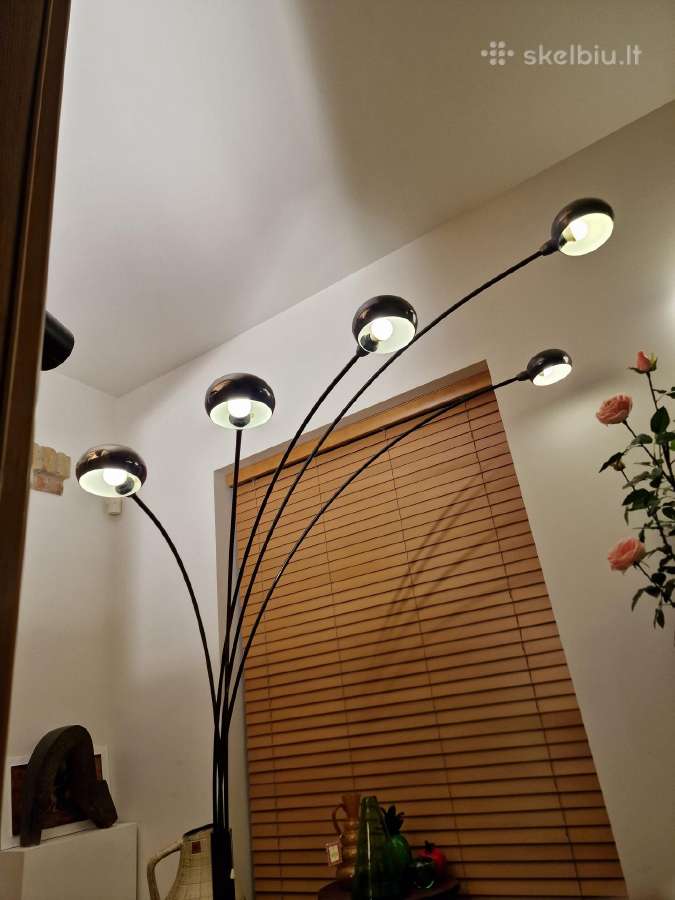 Vintažinis mid century Bilka juodo chromo toršeras - nuotraukos Nr. 12