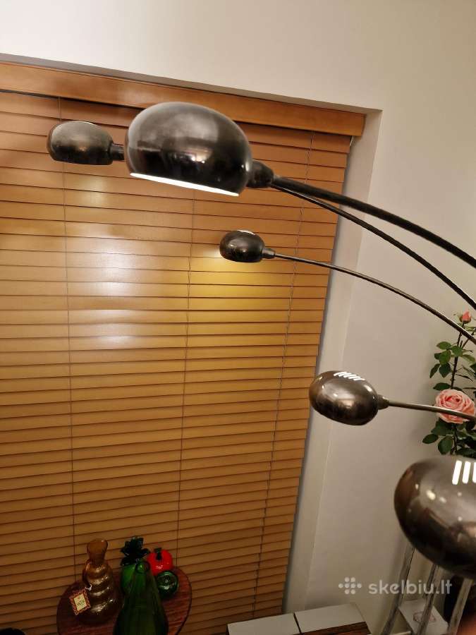 Vintažinis mid century Bilka juodo chromo toršeras - nuotraukos Nr. 15
