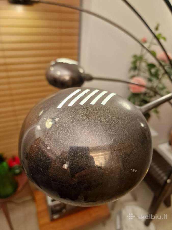Vintažinis mid century Bilka juodo chromo toršeras