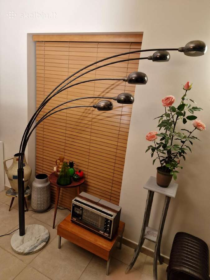Vintažinis mid century Bilka juodo chromo toršeras - nuotraukos Nr. 19