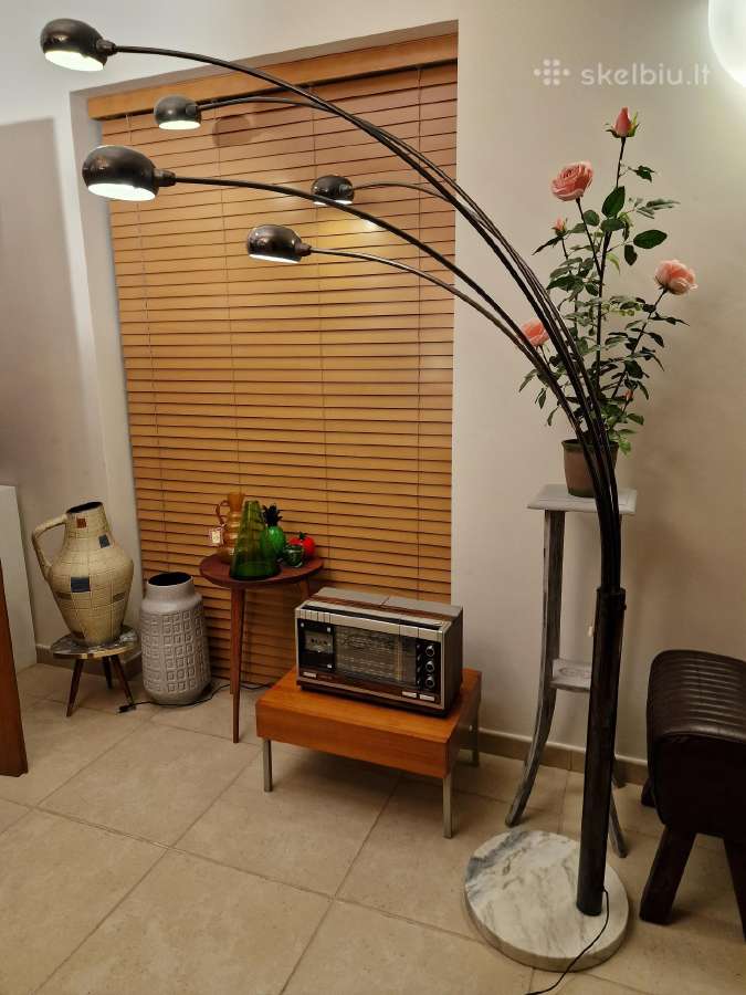 Vintažinis mid century Bilka juodo chromo toršeras - nuotraukos Nr. 20